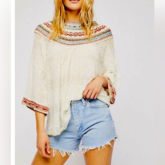 Free People Sweaters - Free People NWT vacation embroidery knit sweater $168 M